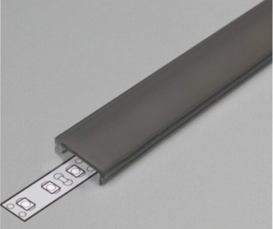 Aptumšots PC Nosegstikls Alumīnija profilam GROOVE14