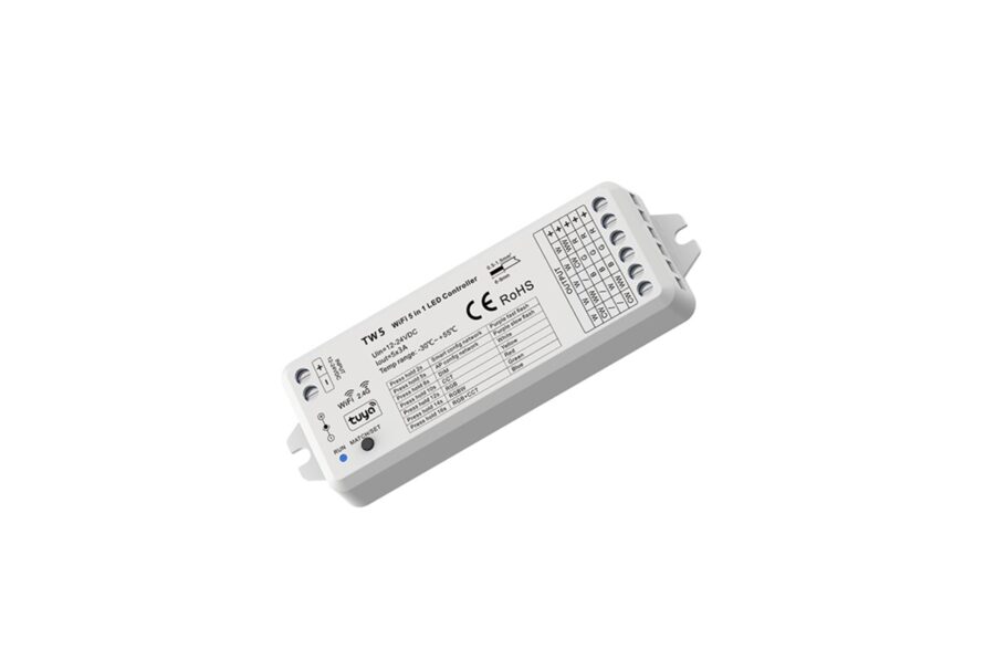 WiFi Tuya RF RGB/RGBW/RGB+CCT/5 Kanālu 1 zonas LED lentu Kontrolieris TW5