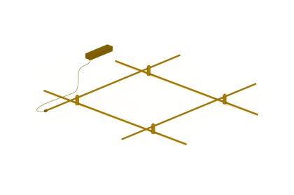 Suspended Magnetic Modular LED Light system AIP-CUBE BRASS