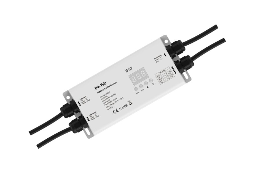 DMX512 LED Kontrolieris IP67 P4-WD